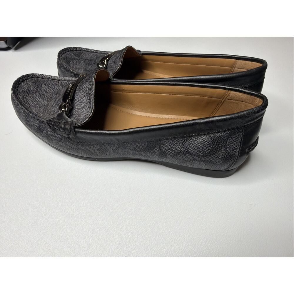 COACH Signature Olive 6.5B Jacquard Black & Smoke Women's Driving Loafer Logo - Picture 4 of 10